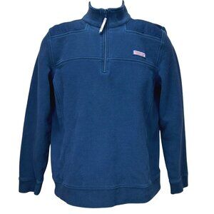 Vineyard Vines Mens Navy Cotton Quarter-Zip Pullover Jacket Medium